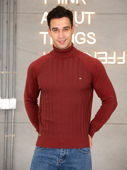 Männlicher Rollkragenpullover aus hochwertiger Baumwolle für den Winter