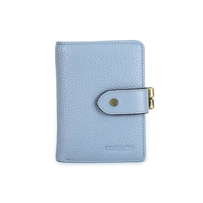 Damen Echtleder Geldbörse Vintage Metallrahmen Kartenhalter Münzbörse Luxus