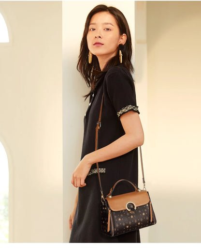 Damen Crossbody Tasche Aus PVC Leder Im Vintage Stil