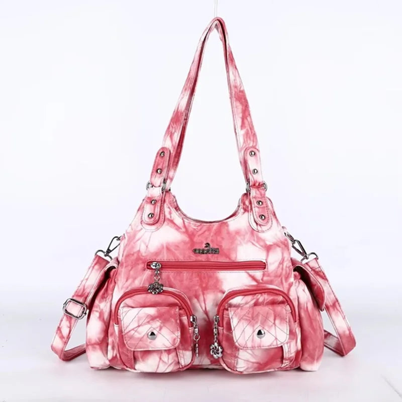 Damen-Handtasche Mit Viel Stauraum Und Mehrfachfächern Aus PU-Leder Für Alltag Und Freizeit