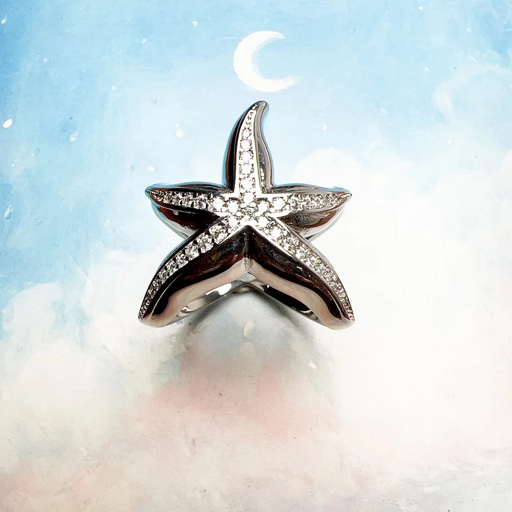 Damen-Charm-Anhänger Seestern Statement romantisch aus Sterlingsilber