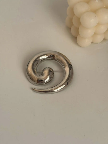 Brosche Spirale Vortex Vergoldet Unregelmäßig Party Corsage Unisex
