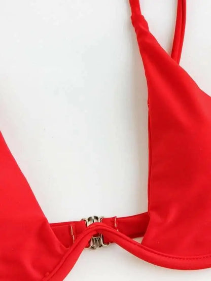 Sexy Bikini-Set mit Push-up-Effekt – Solides Design für Strand und Pool