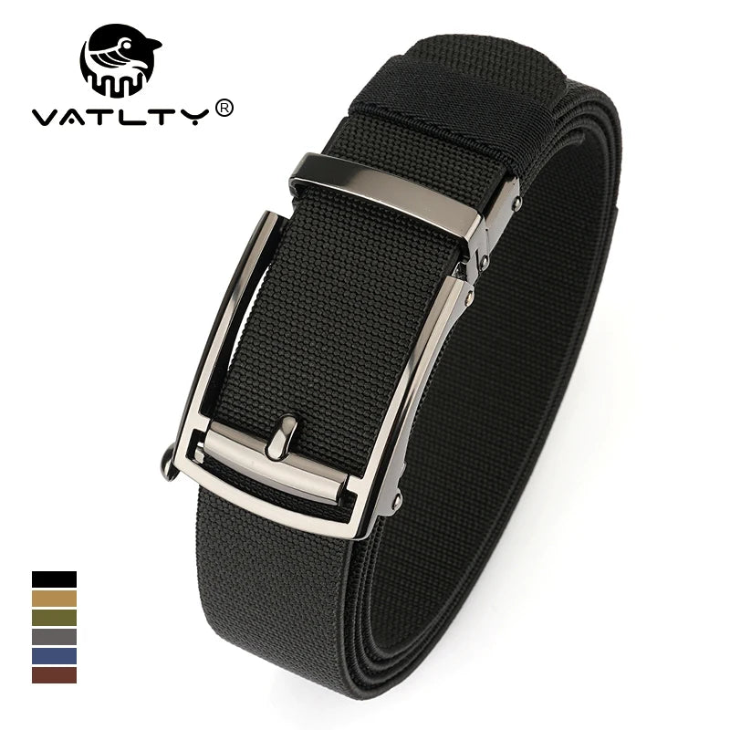 VATLY Elastik-Gürtel Herren Gunmetal Automatik-Schnalle Nylon Einheitsgröße