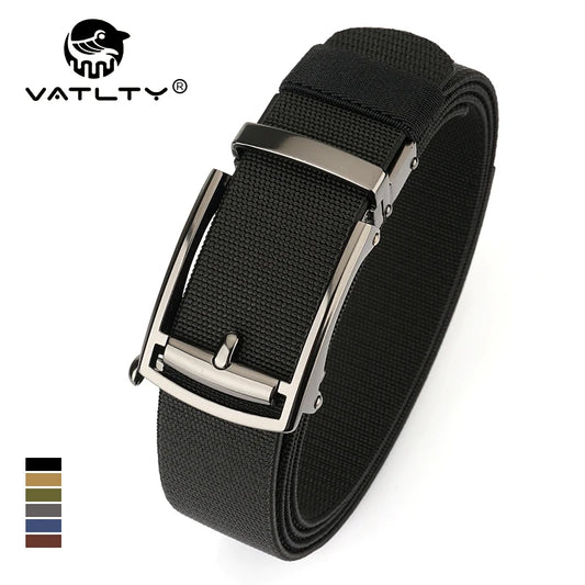 VATLY Elastik-Gürtel Herren Gunmetal Automatik-Schnalle Nylon Einheitsgröße