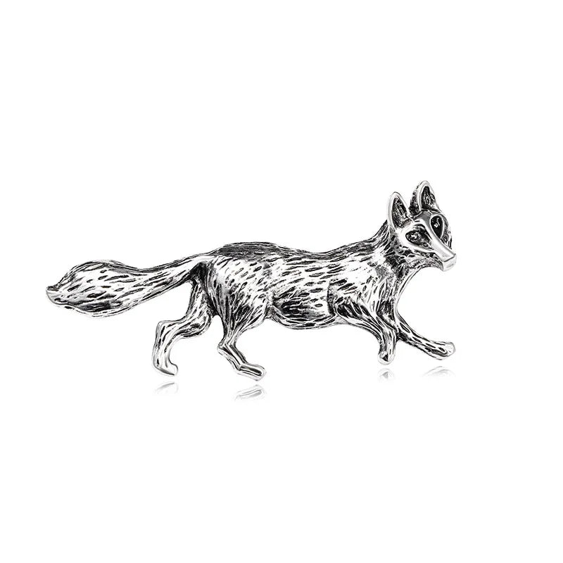 Brosche Set Tier Metall Strass Katze Dackel Löwe Fuchs Retro