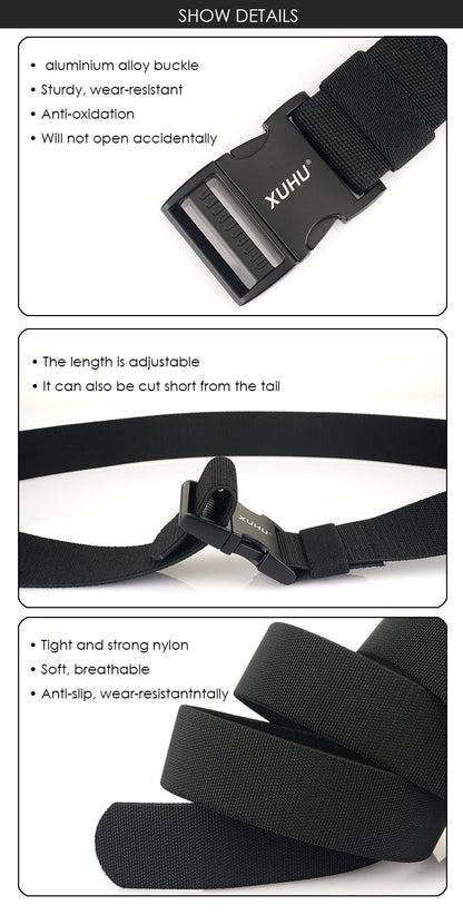 Herren-Gürtel Schnellverschluss aus Elastischem Nylon für Outdoor und Alltag Bequemer Tragekomfort