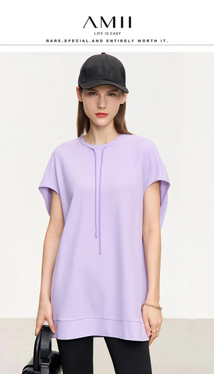 Damen T-Shirt im minimalistischen Stil mit lässigen kurzen Ärmeln