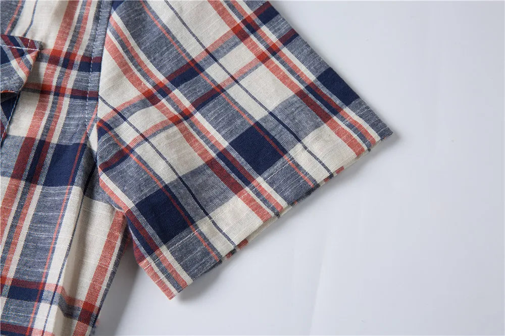 Herren Kurzarm Hemd aus Baumwolle im karierter Design für den Sommer