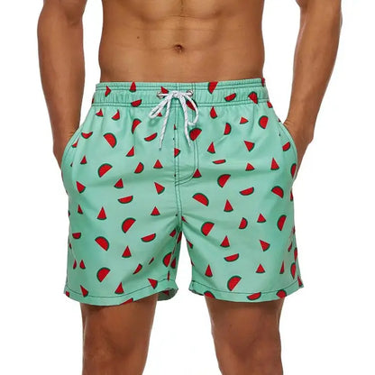 Herren-Badeshorts mit Farbverlauf, schnelltrocknend, mit Reißverschlusstaschen und Mesh-Futter – modische Schwimmshorts für den Strand