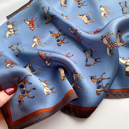 Damen Seidenschal bedruckt Frühling Halstuch Kopftuch Haarband Hijab Bandana