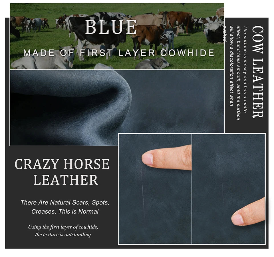 CONTACT'S Schlüsselhalter aus blauem Crazy-Horse-Leder