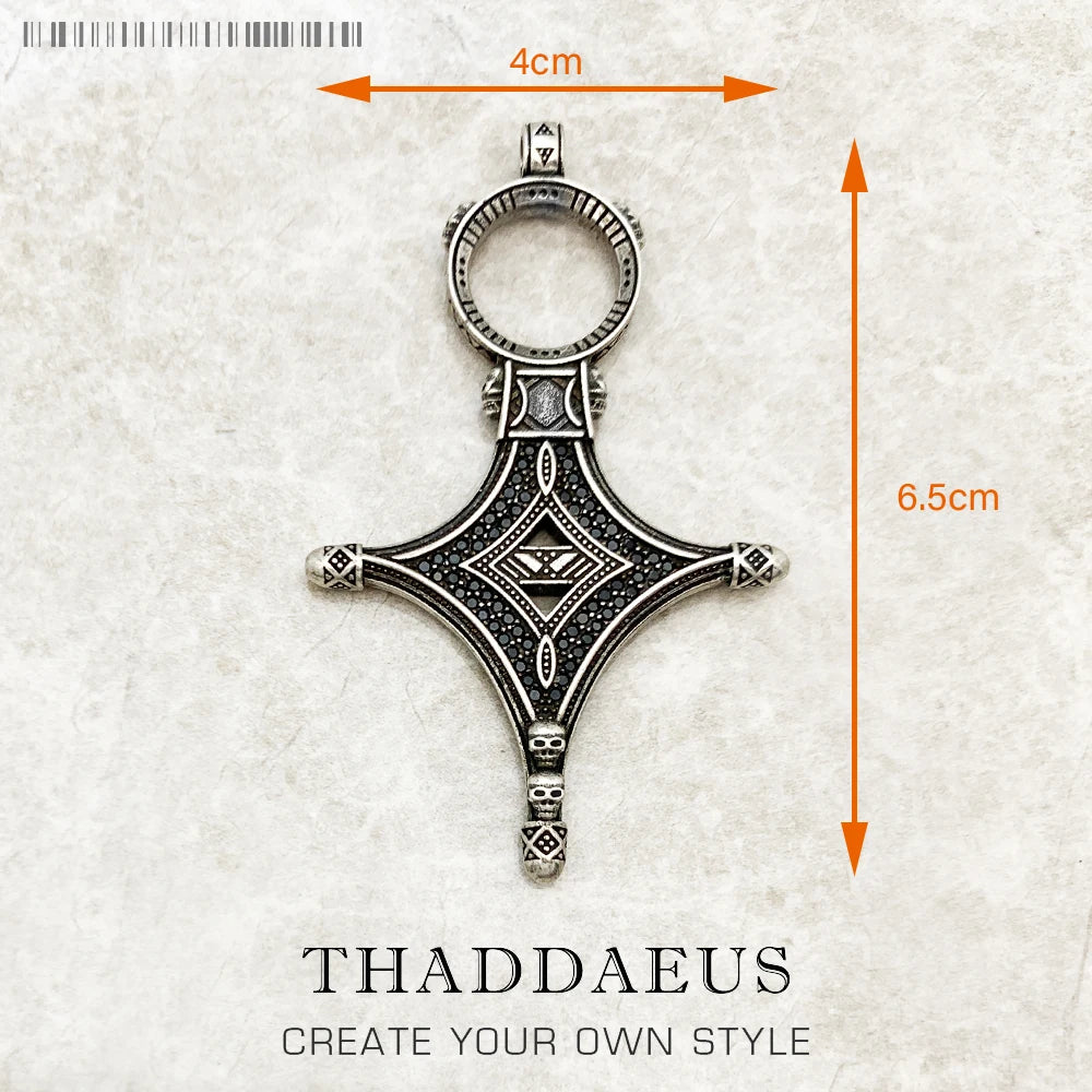 Damen-Charm-Anhänger Kreuz und Krone majestätisch II aus Sterlingsilber