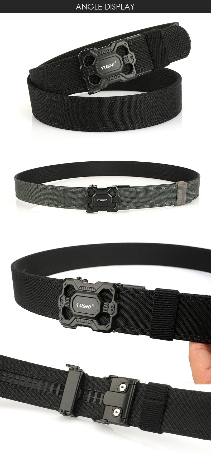 Herren-Taktischer Gürtel aus Nylon mit Robuster Metall-Schnalle Länge 110 bis 120 cm