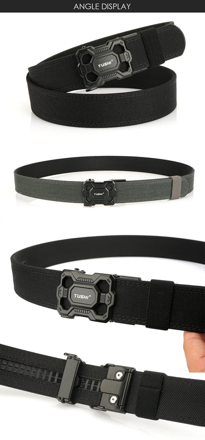 Herren-Taktischer Gürtel aus Nylon mit Robuster Metall-Schnalle Länge 110 bis 120 cm