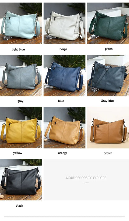 Damen-Schultertasche aus Leder schwarz großzügige Kapazität mit Reißverschluss Innenfach Alltagsbegleiter