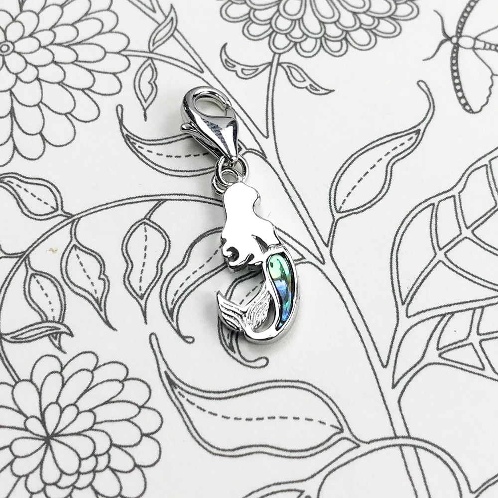 Damen-Charm-Anhänger Meerjungfrau romantisch aus Sterlingsilber