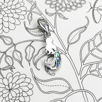 Damen-Charm-Anhänger Meerjungfrau romantisch aus Sterlingsilber