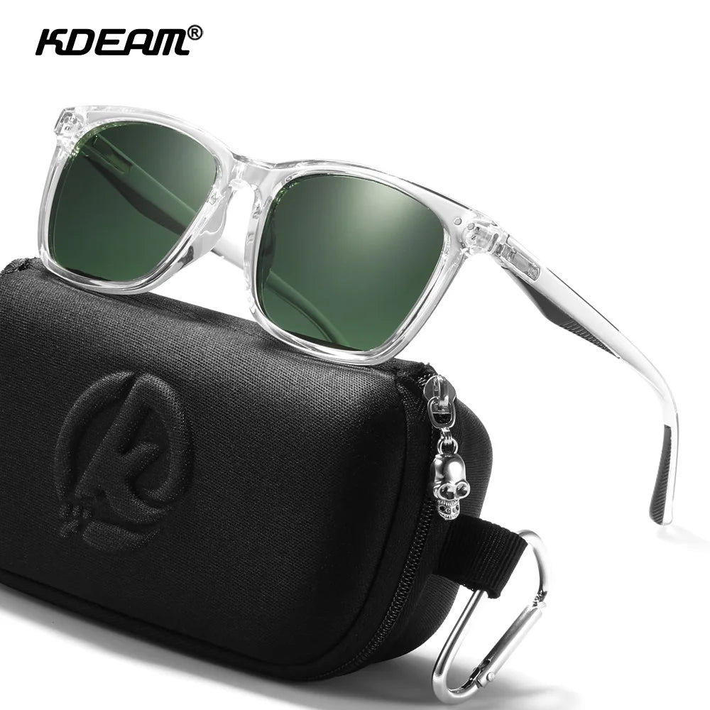Sonnenbrille quadratisch TR90 polarisiert Federgelenk Angeln Herren