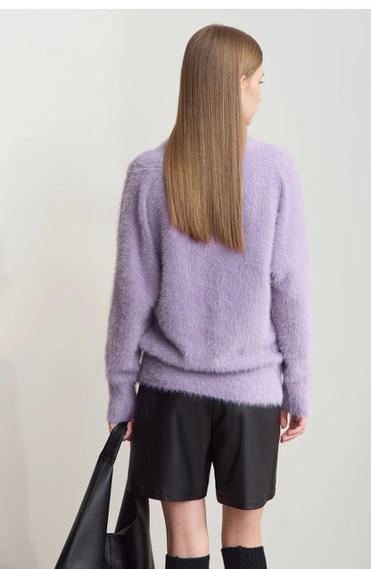 Damen-Rollkragenpullover locker Fledermausärmel Winter