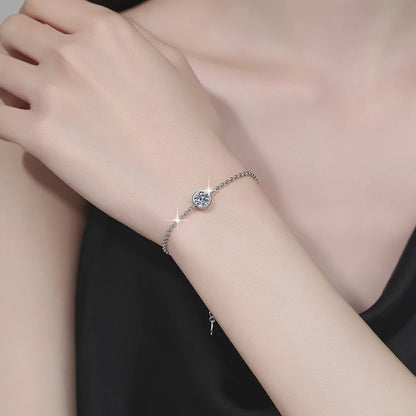 Damen-Armband mit Moissanit in Lünettenfassung