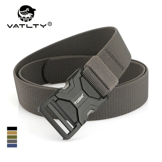 Herren-Taktik-Gürtel aus Elastikmaterial mit Matte-Metall-Schnalle und Schnellverschluss, Alltags- und Outdoor-Gürtel