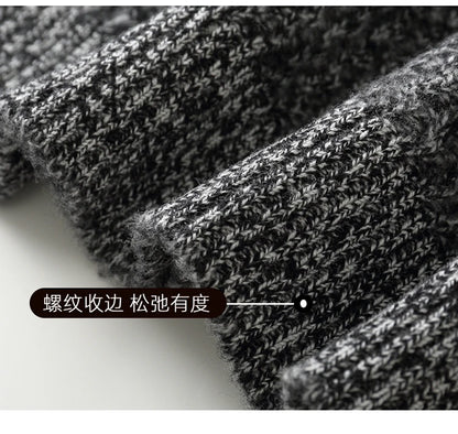 2025 Herbst und Winter Pullover aus reiner Wolle für Herren, neue Strickjacke mit Reißverschluss, Mantel, halb Stehkragen, lockeres Freizeithemd, AB-Farbstrickwaren