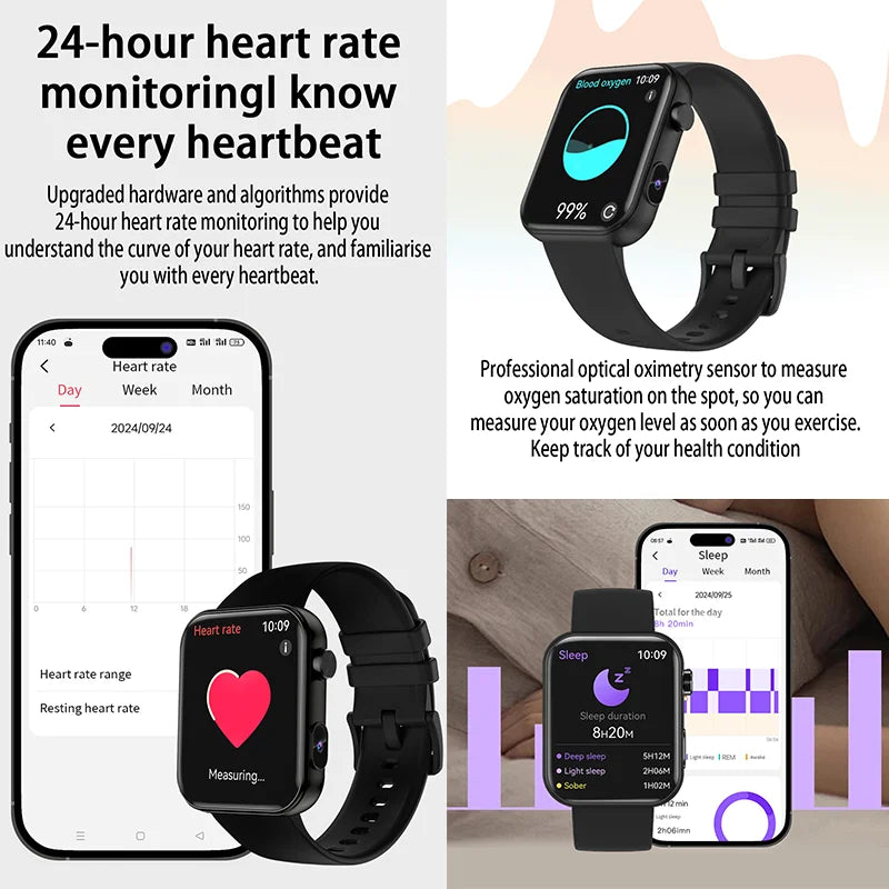Smartwatch mit 3D Zifferblatt, Videoaufnahme und BT Anrufen für Erwachsene