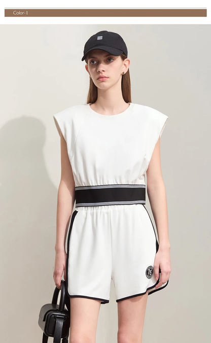 Damen Shorts im Minimalismus-Stil mit neuer Stretch-weite und ärmellos