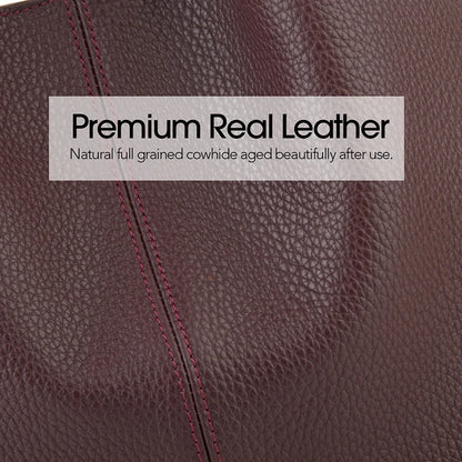 Burgunderroter Leder-Tote | Beutel Im Hobo-Stil