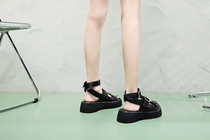 Aiyuqi Sandalen Frauen echtes Leder 2024 neue Sommer offene Frauen Strands andalen Keil Mode Damen Sandalen