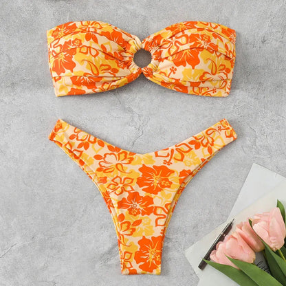 Weißer Push-Up-Bikini im brasilianischen Stil – verführerisches Bade-Set für den Strand und Pool