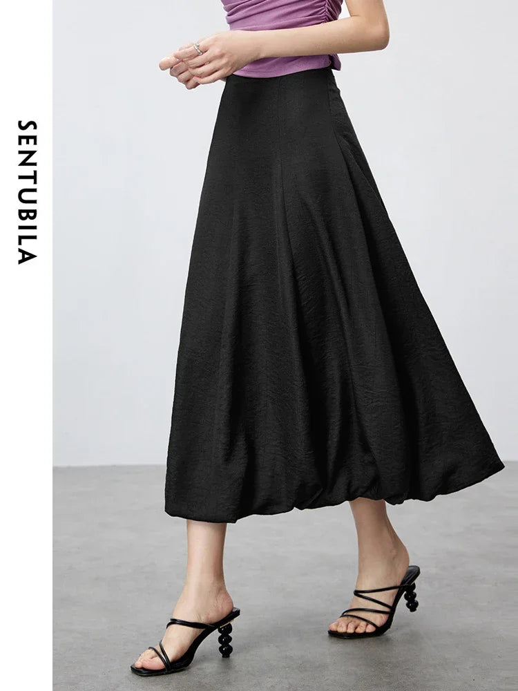 Damen Maxirock im A-Linien-Stil mit elastischer Taille für den Sommer