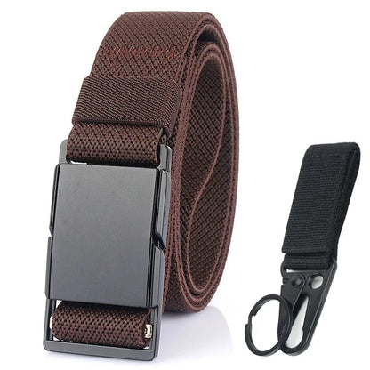 Unisex-Gürtel mit Magnetverschluss 34mm Breite Braun für Jeans Freizeit Alltagsbegleiter