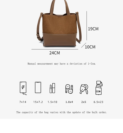 Damen Handtasche aus PU-Leder im Retro-Stil mit großer Kapazität