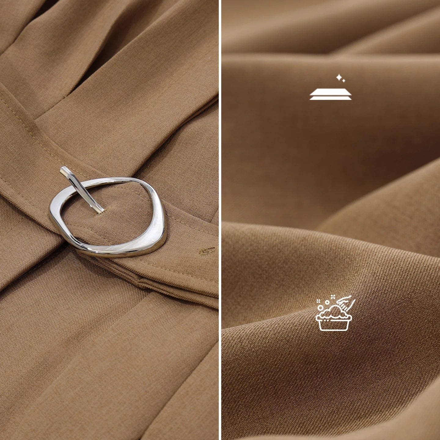 Elegantes Damenkleid Mit Reverskragen Und Gürtel Für Berufsfrauen