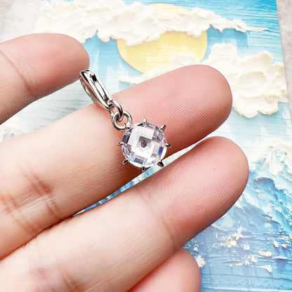 Damen-Charm-Anhänger weißer Stein Glück II aus Sterlingsilber