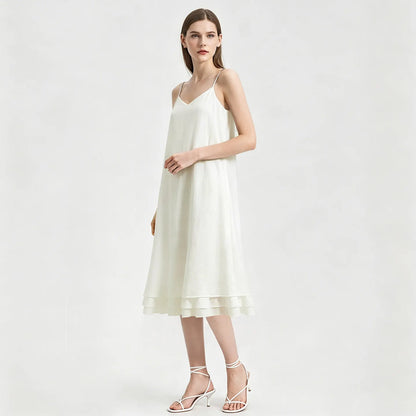 Elegantes Sommerkleid Für Damen Mit V-Ausschnitt Und Leichter Passform