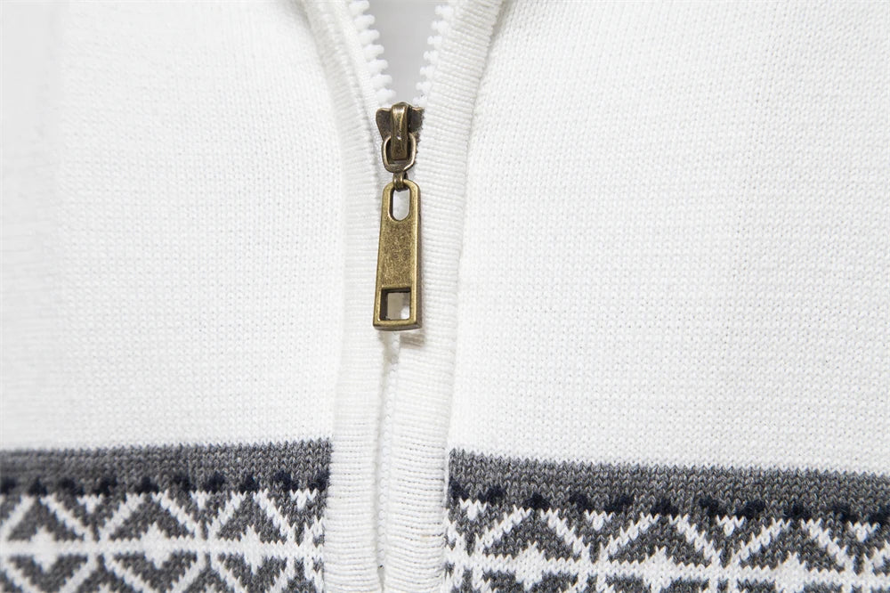 Herren Pullover aus hochwertiger Baumwolle mit Viertelreißverschluss und Stehkragen
