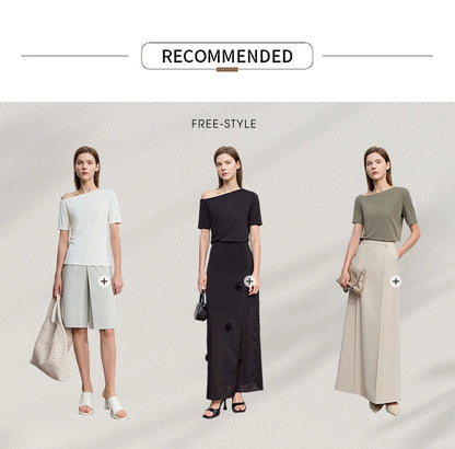 Damen T-Shirt im minimalistischen Stil mit klassischer Slim Fit Passform