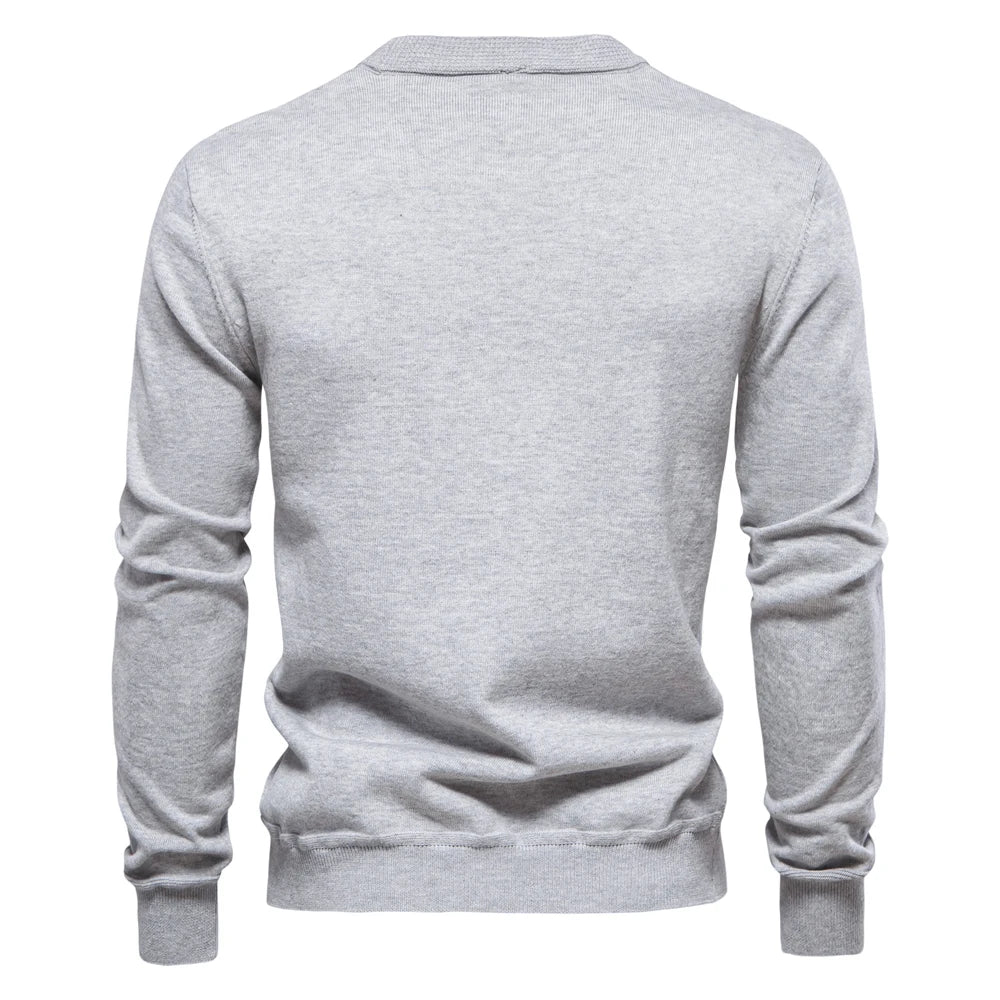 Herren Cardigan Sweater aus hochwertiger Baumwolle im lässigen einfarbigen Design