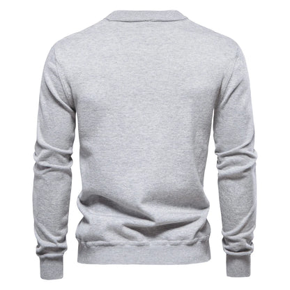 Herren Cardigan Sweater aus hochwertiger Baumwolle im lässigen einfarbigen Design