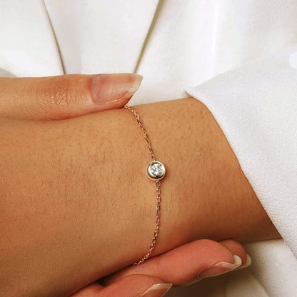 Damen-Armband mit Moissanit in Lünettenfassung