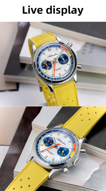 Herren-Chronograph mit VK64-Quarzwerk und Fluorkautschuk-Armband