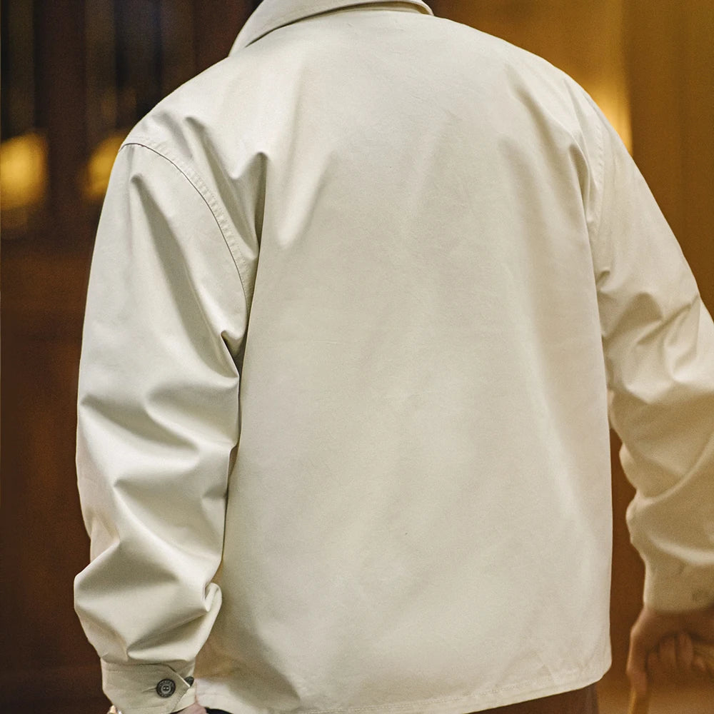 Herren Vintage-gestickte Coach-Jacke im lässigen Stil mit Reißverschluss
