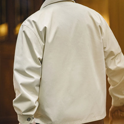 Herren Vintage-gestickte Coach-Jacke im lässigen Stil mit Reißverschluss