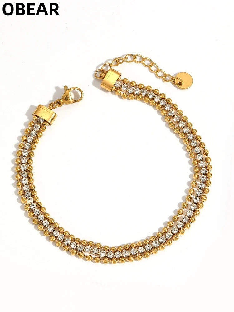 Damen-Kettenarmband Multi-Style mit Zirkonia