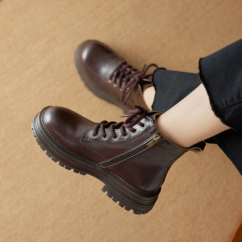 AIYUQI Women's Ankle Boots 2025 New Anti-slip Desert Short Boots Women Winter Platform British Style Women's Booties