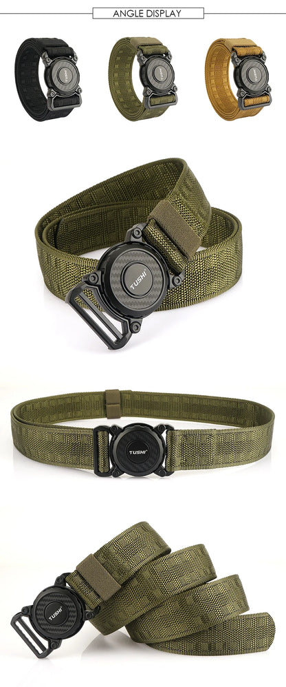 Herren-Taktischer Outdoor-Gürtel mit Schnellverschluss aus robustem Nylon Alltagstauglich
