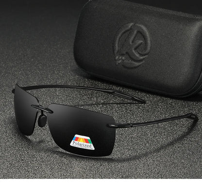 Sonnenbrille randlos rechteckig polarisiert TR90 UV400 ultraleicht Sport
